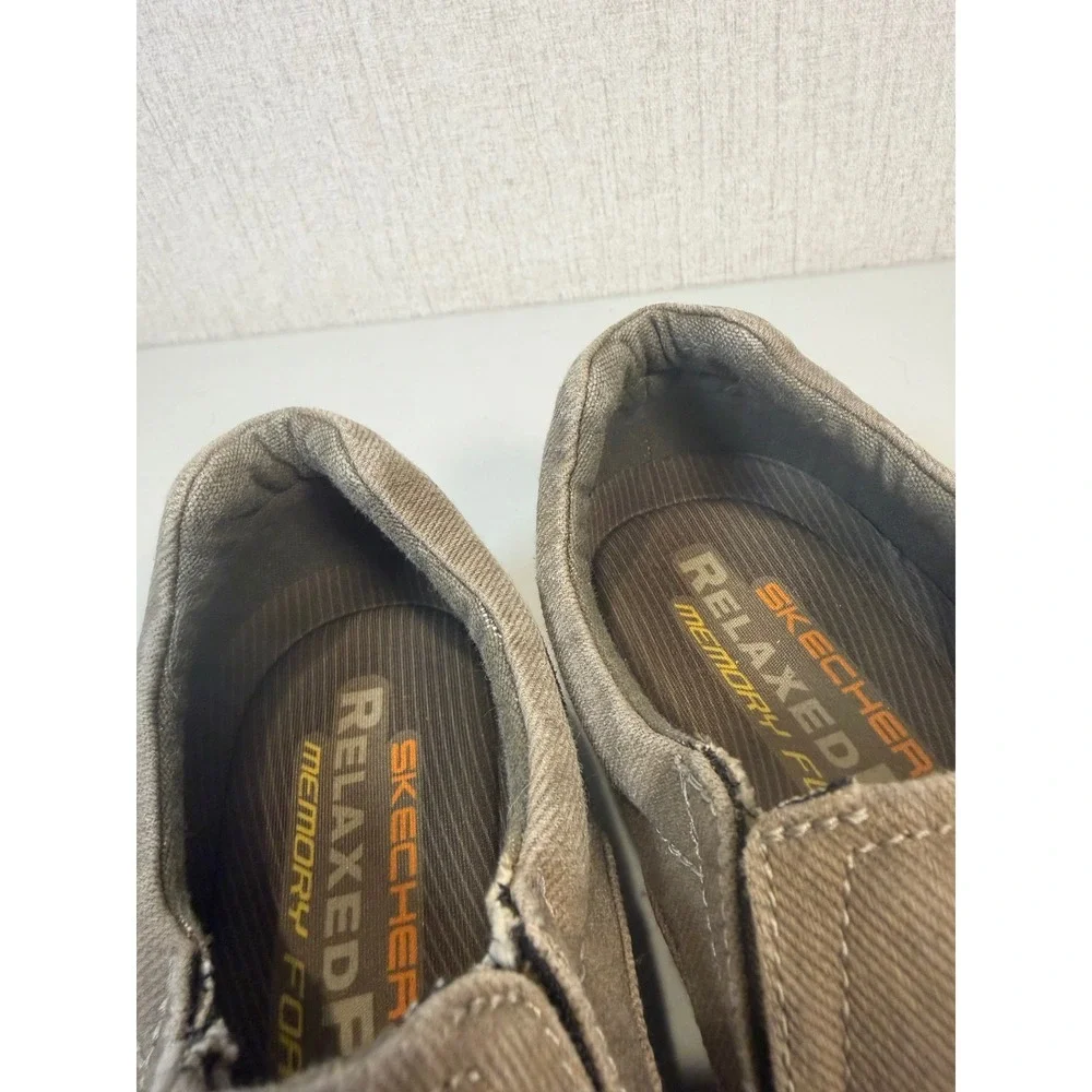 Skechers‎ Avillo Relaxed Fit Memory Foam Loafer Shoes Khaki 64109 Men 9.5